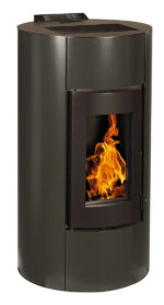 Estufa de pellets sellada negra EMAFLAM NALA de 9 kW